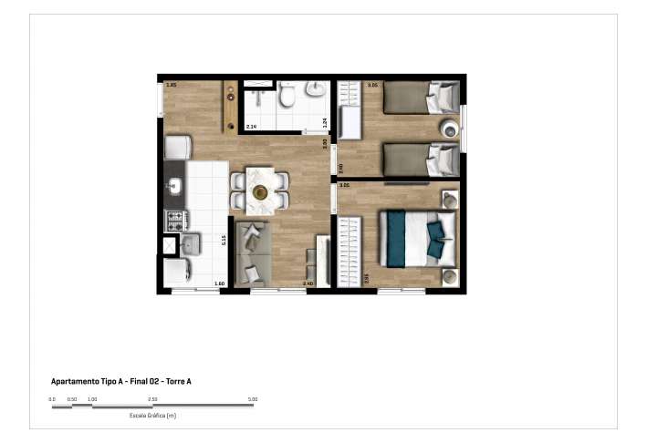 Planta A - Ponta R06 - Final - Apartamento em Carapicuíba