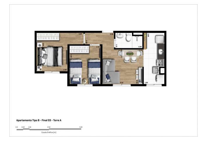 Planta B - Tipo meio - R03 - Final 02 - Apartamento em Carapicuíba