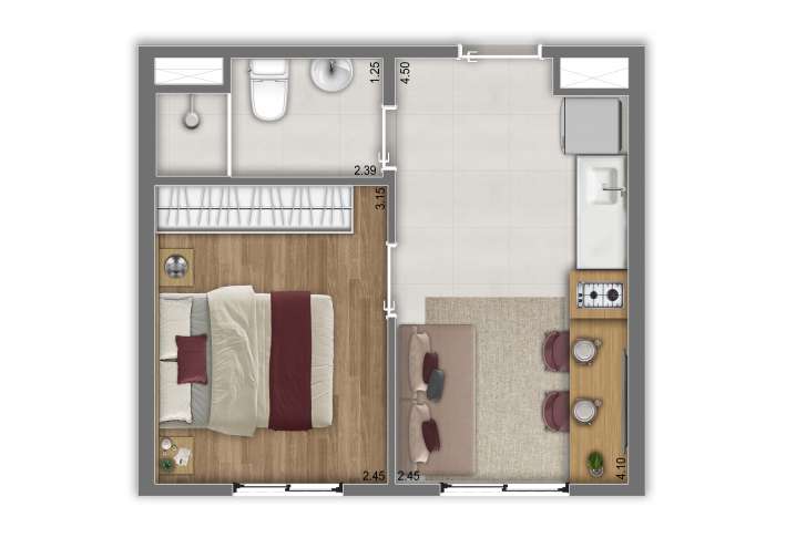 Planta C - 24m² - Apartamento em Itaquera