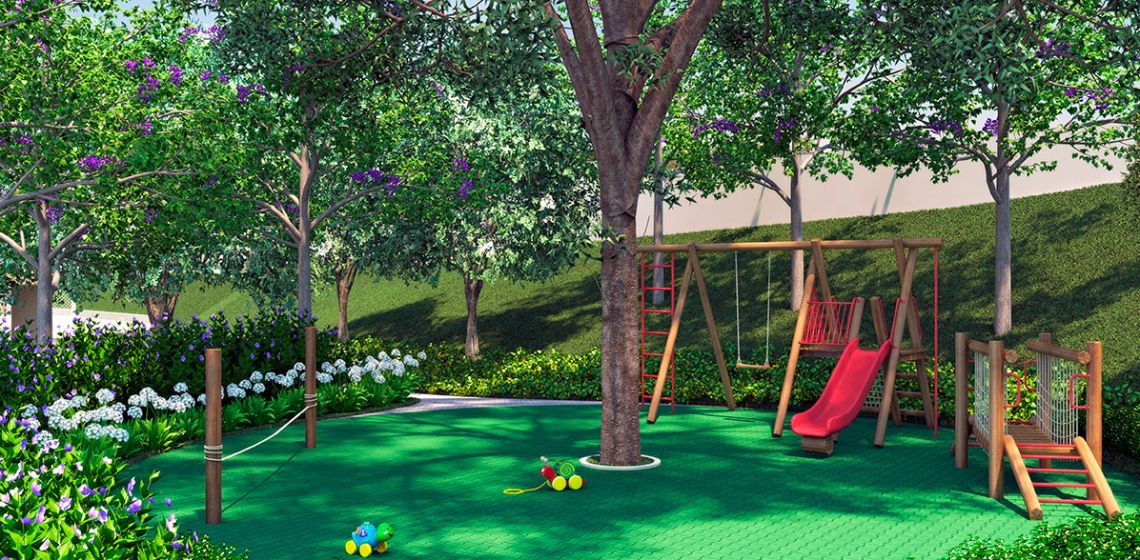 Perspectiva ilustrada do Playground Parque da Serra