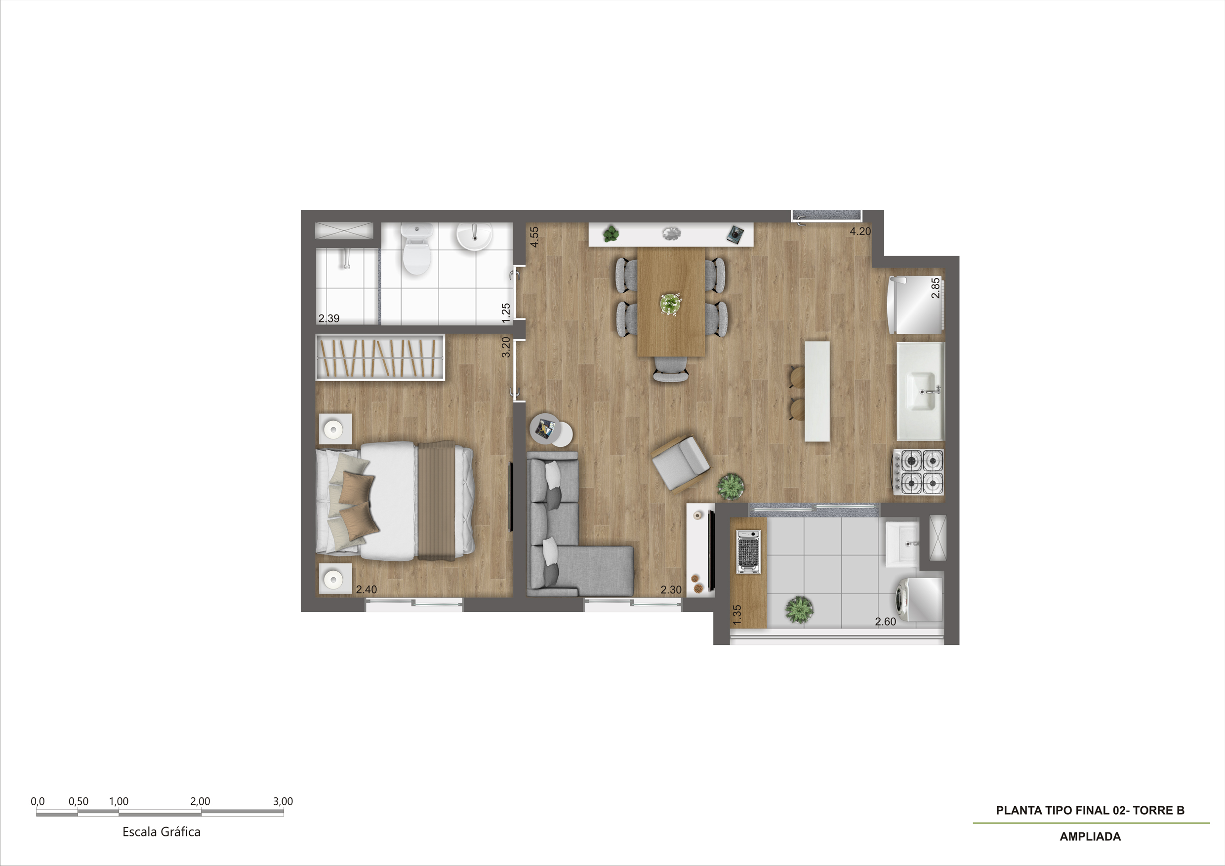 Planta Tipo B - Final 2 - Ampliada 38m² - R04