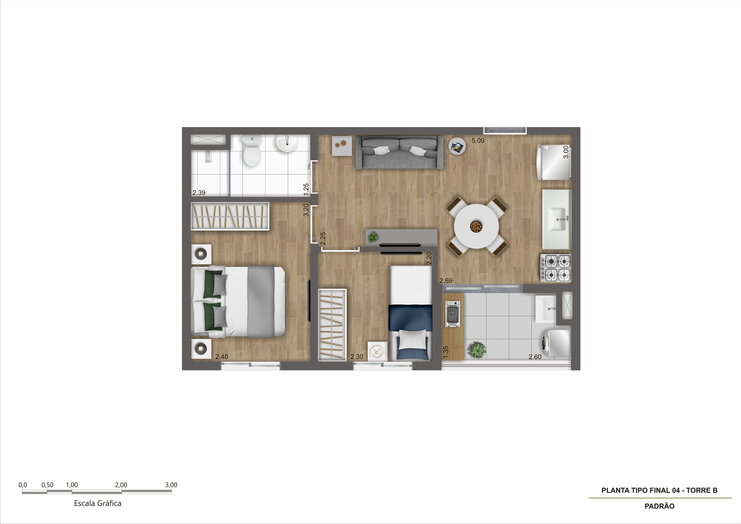 Planta Tipo C - Final 04 - 37m² - R04