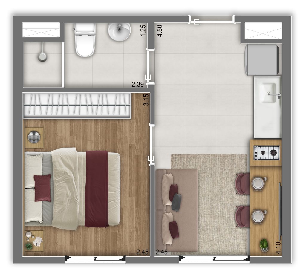 Planta Tipo C - 24m²