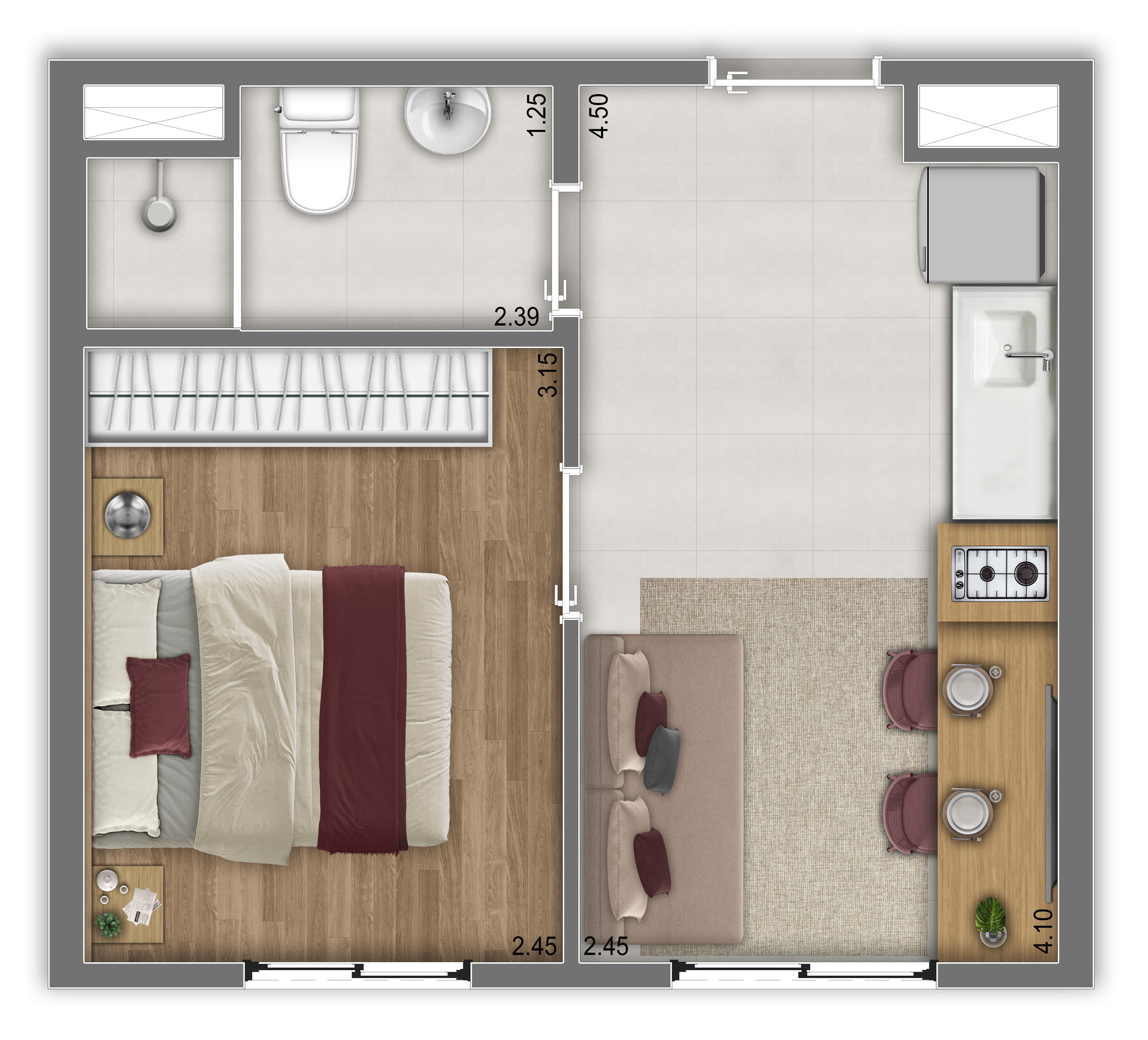 Planta Tipo C - 24m²