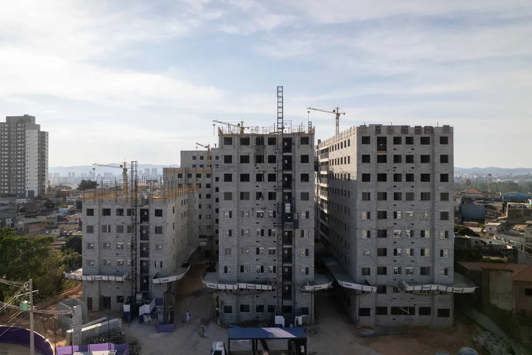 Vista aérea do empreendimento em construção