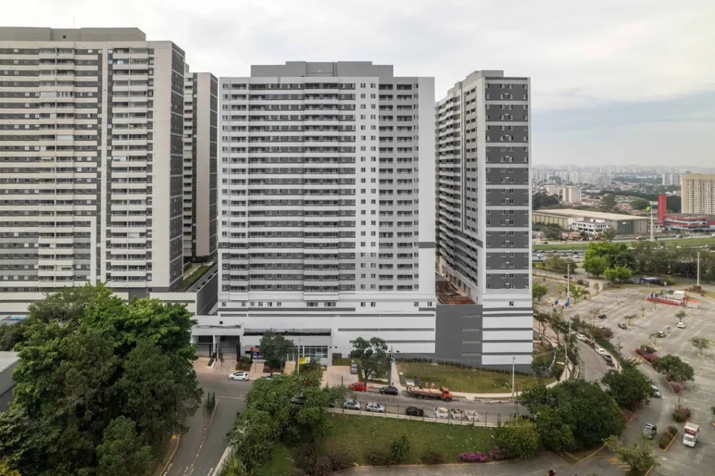 Vista aérea do empreendimento em construção