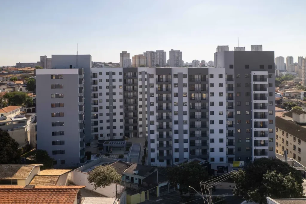 Vista aérea do empreendimento em construção