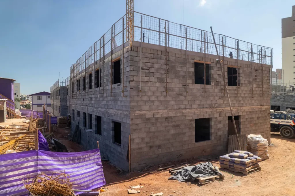 Vista aérea do empreendimento em construção