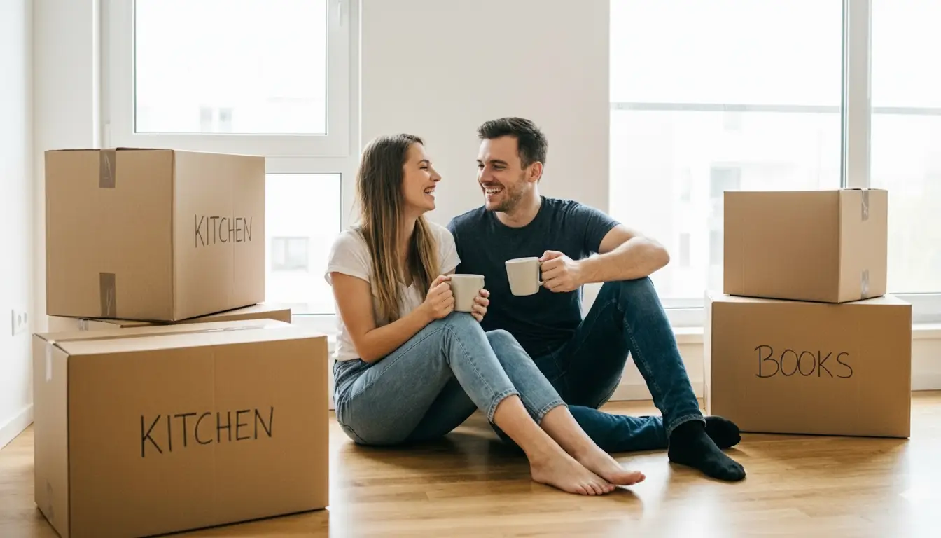 A alegria da mudança para o imóvel próprio é a recompensa final de ter seguido o guia passo a passo sobre como comprar meu primeiro apartamento.